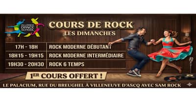 Ateliers Rock Moderne et 6 Temps (débutant à avancé) dimanche dès 17h (Palacium - Villeneuve D'Ascq)