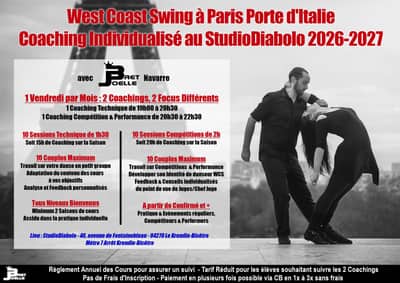Cours West Coast Swing - Coaching Personnalisé avec Bret & Joëlle Navarre 2026-2027 - Paris