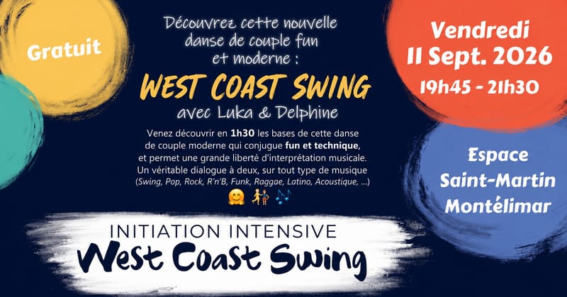 Initiation gratuite de West Coast Swing à Montélimar