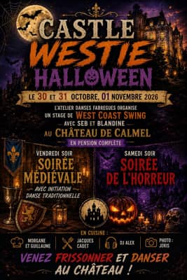 Halloween castle Westie