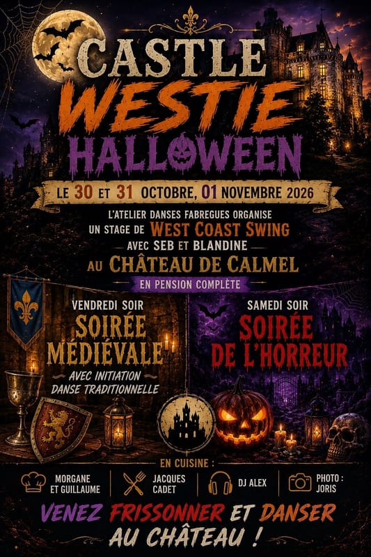 Halloween castle Westie