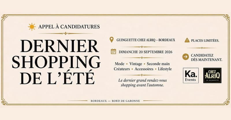 DERNIER SHOPPING DE L’ÉTÉ 🍂 à la Guinguette chez Alriq