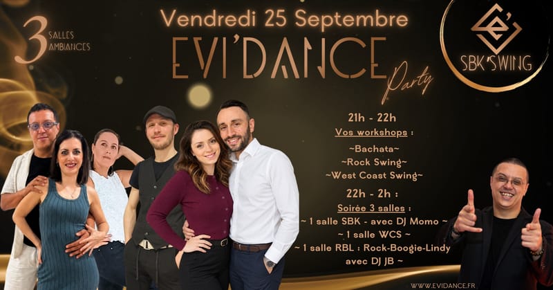 Evi'Dance Party - Workshops + Soirée 3 salles - 25 Septembre