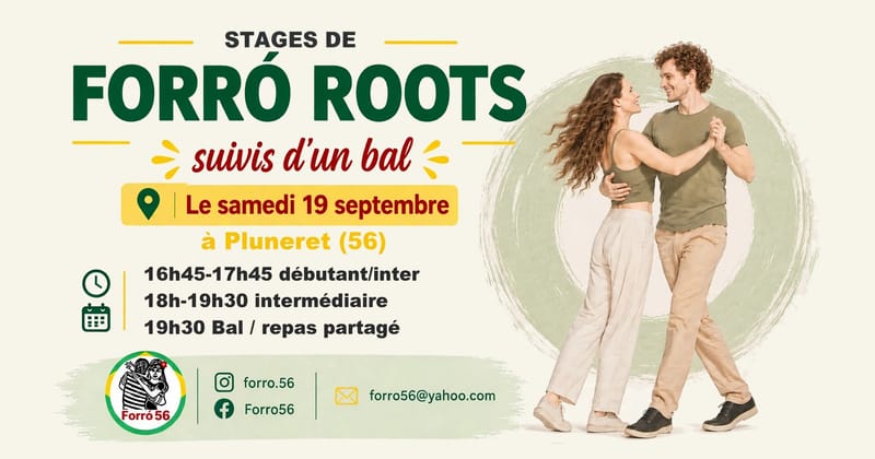 Stages de forró roots suivis d'un bal. Saison 2026/27