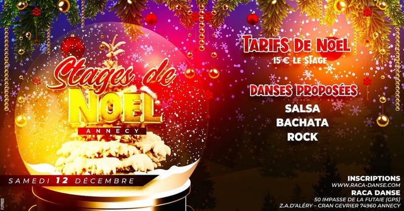 STAGES de NOEL SPECIAL Débutants SALSA BACHATA ROCK