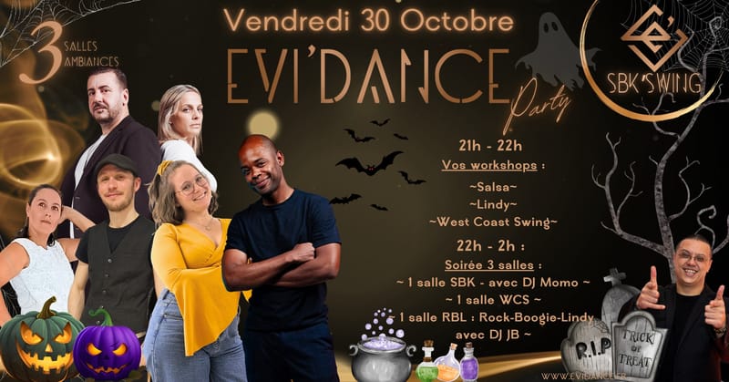 Evi'Dance Party - Workshops + Soirée 3 salles - 30 Octobre