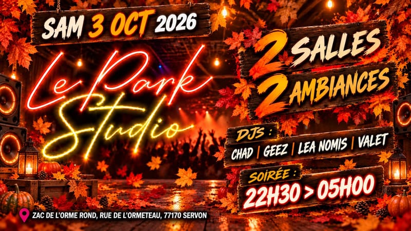 Samedi 3 Octobre 2026 - Kizomba Party - 2 Salles - Le Park Studio