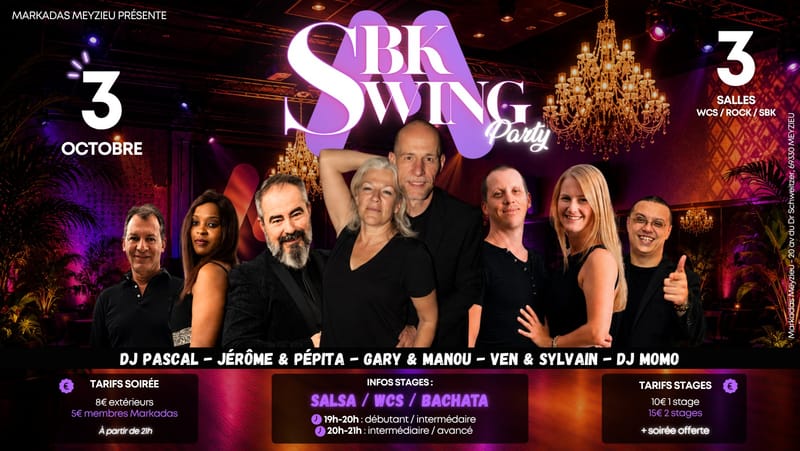 Soirée SBK SWING Party - Samedi 3 octobre 🥂