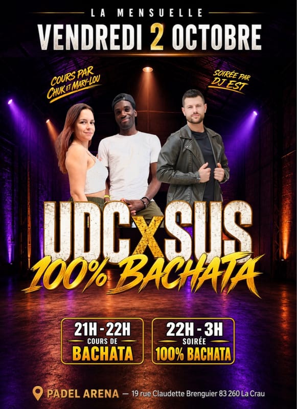 100% Bachata Mensuelle UDC x Studio Urban Style