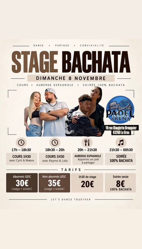 Stage UDC Bachata Dimanche 08 Novembre