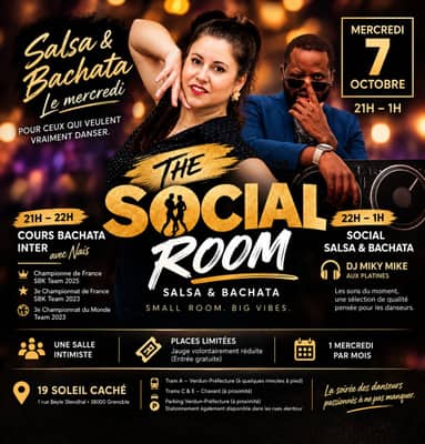 🔥 THE SOCIAL ROOM #1 | Salsa & Bachata | 1 mercredi par mois