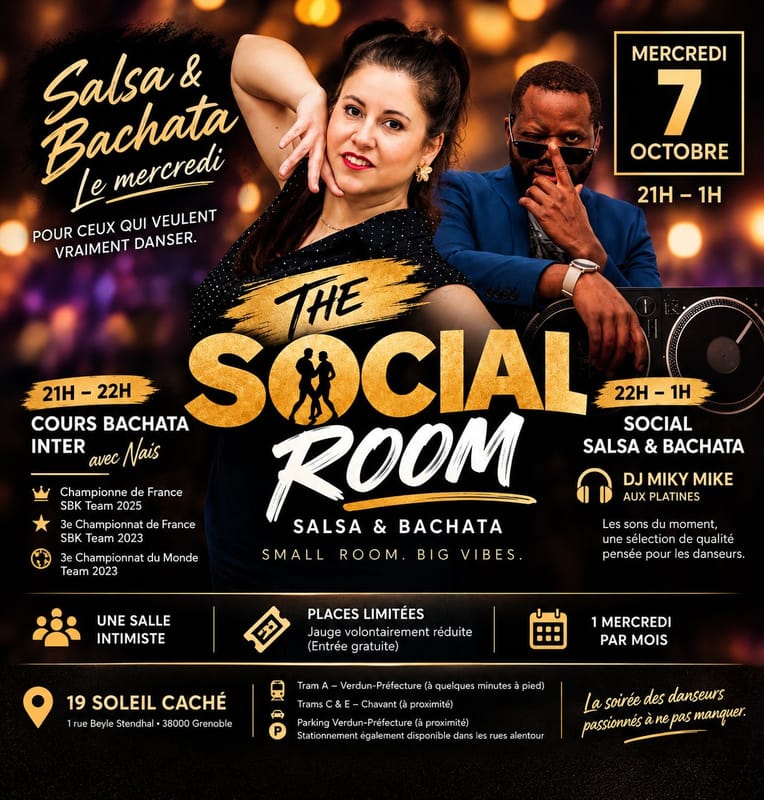🔥 THE SOCIAL ROOM #1 | Salsa & Bachata | 1 mercredi par mois