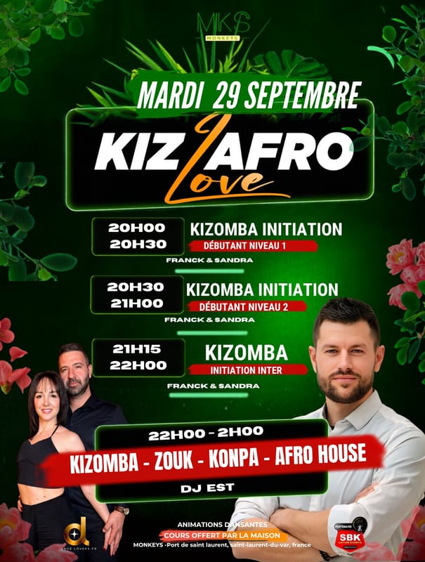 Cours & Soirée Kiz Afro Love (Monkeys)