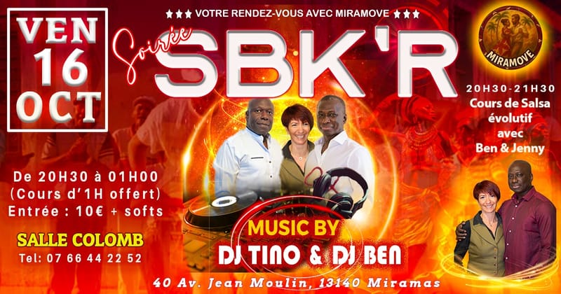 Soirée SBK'R vendredi 16 octobre à Miramas salle Colomb