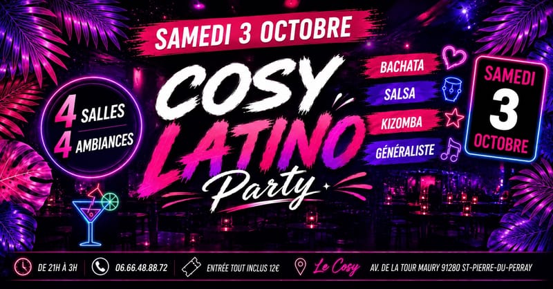 Cosy Latino Party - 3 octobre 2026