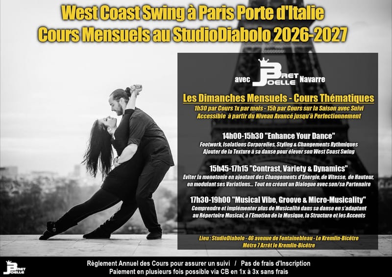 Cours WCS Thématiques Mensuels - Bret & Joëlle Navarre - Paris Porte d'Italie