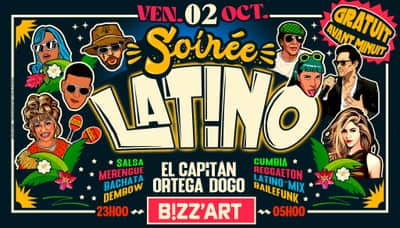 SOiRÉE LATiNO x CANAL ST MARTIN 🌴 Ven.02.Oct.26 💃🕺 au B!ZZART 🌻 ENTRÉE GRATUITE AV.MiNUiT !!!