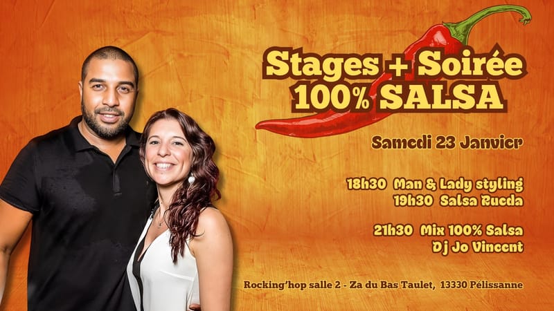 Stages + Soirée 100% Salsa samedi 23 janvier