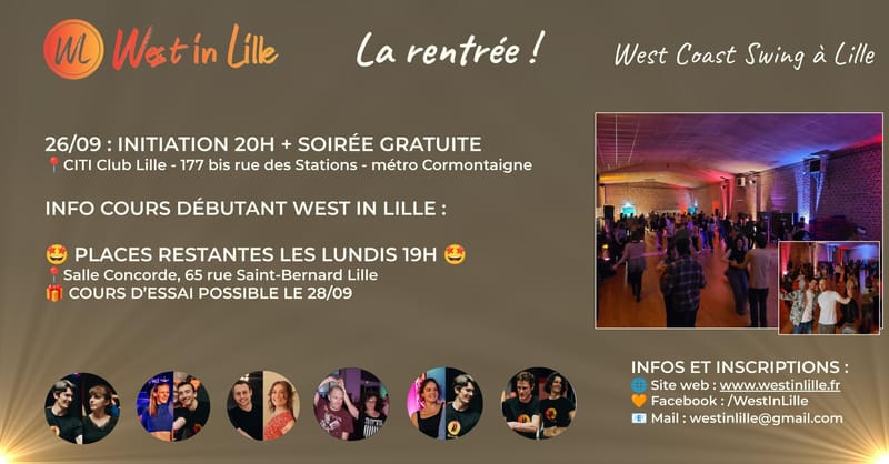 😍 Initiation + soirée West Coast Swing à Lille / cours débutant avec West in Lille 😍