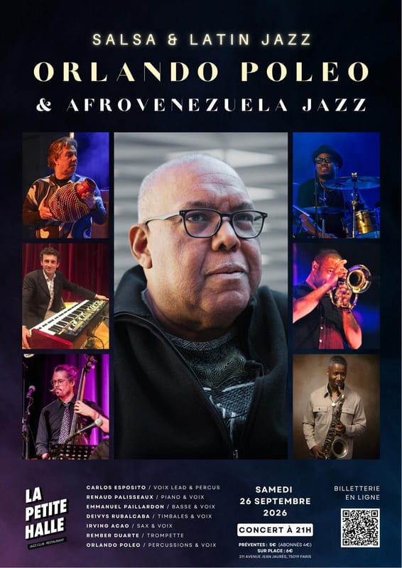 Orlando Poleo & Afrovenezuela Jazz à la Petite Halle le 26 Septembre à 21h