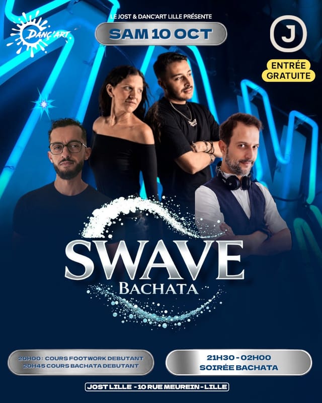 SWAVE BACHATA LILLE : cours et soirée GRATUITE 🌊 💃🕺 oct 2026