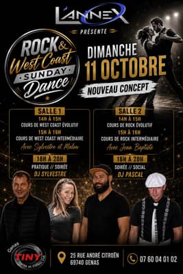 🔷DIMANCHE 11 Octobre🔷ROCK WEST COAST SUNDAY DANCE 🔷
