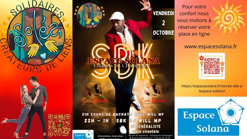🪇💃Soirée SBK cours + danse libre et festive avec SUN DANCE et DJ WILL MP🕺