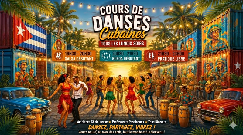 💃 Cours de danse Cubaine 🇨🇺 : SALSA débutant / RUEDA débutant / Pratique libre 🌴