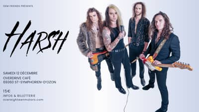 Concert Harsh (hard/glam rock) | Overdrive Café 69360 St-Symphorien-d’Ozon