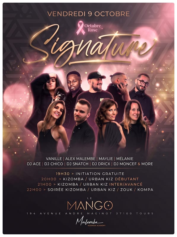 SIGNATURE ROSE - COURS KIZOMBA & SOIRÉE - DJ MONCEF