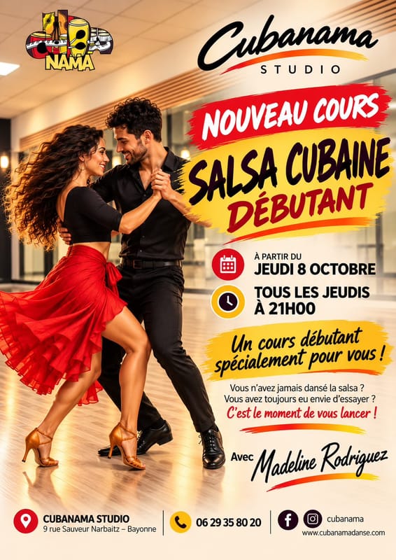 COURS DE SALSA CUBAINE / 100 % DÉBUTANT
