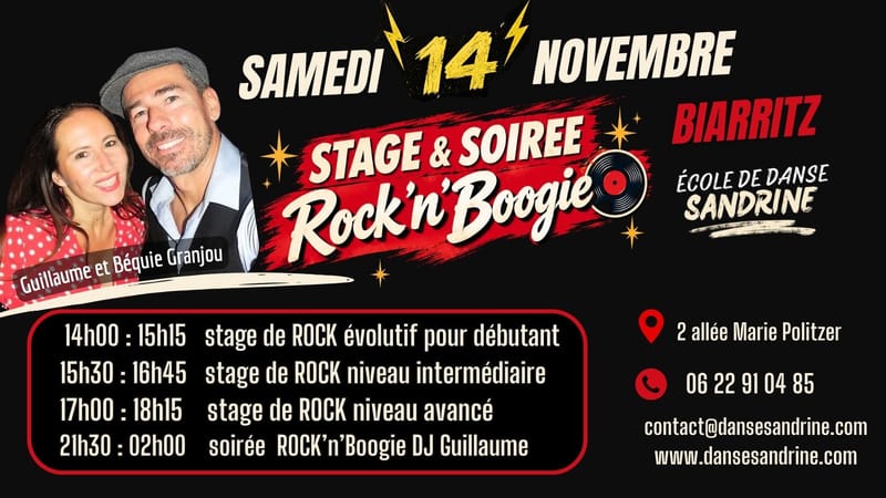STAGE de ROCK avec Guillaume et Béquie de BDX & soirée Rock'n'Boogie DJ Guillaume