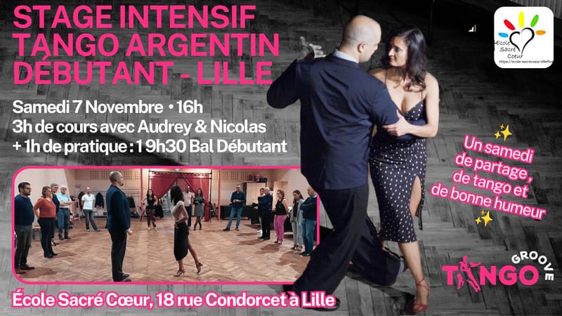Lille - Stage Intensif TANGO Débutant 3h + bal