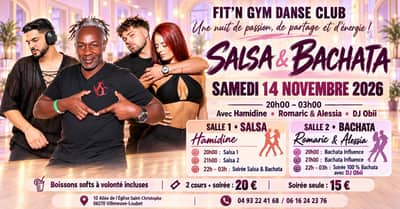 100% SALSA ET 100% BACHATA AVEC HAMIDINE ROMARIC & ALESSIA. DJ OBII AU FIT