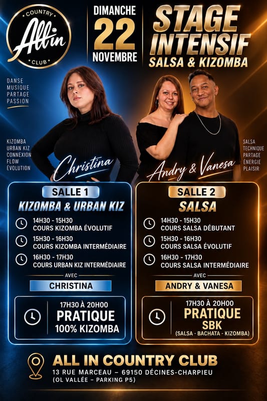 STAGE INTENSIF SALSA//KIZOMBA ALL IN COUNTRY CLUB