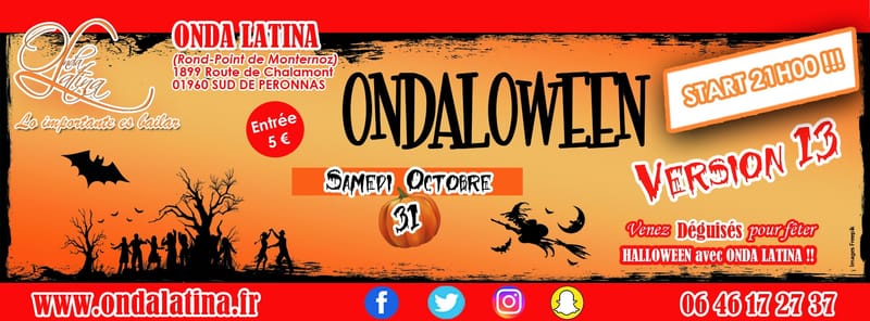 Samedi 31 Octobre - Soirée "Ondaloween" Version 13 - Latino "SBK", Rock et West Coast Swing
