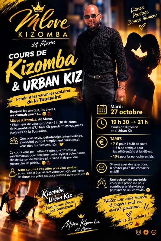 Cours de Kizomba pendant les vacances scolaires