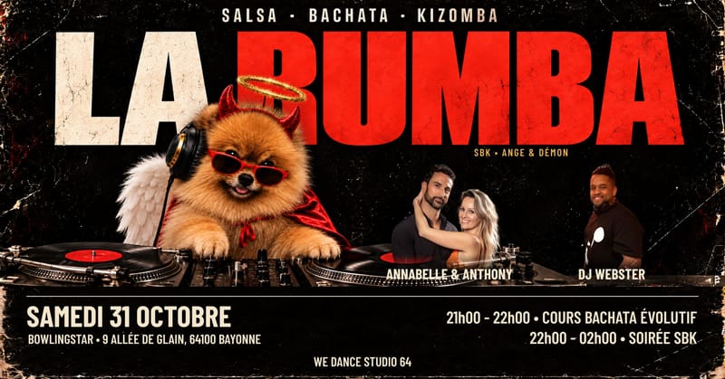 🎃 LA RUMBA SBK • Halloween Ange & Démon 😇😈 | Cours Bachata & Soirée avec DJ Webster