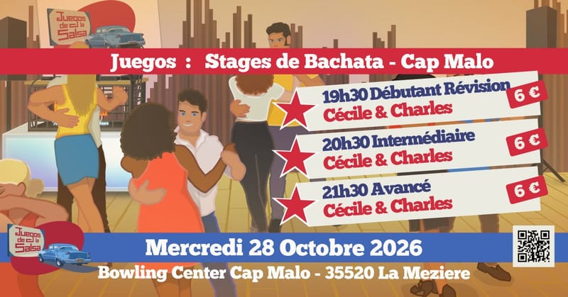 Juegos : Stages Bachata avec Cécile & Charles au Bowling Center Cap Malo