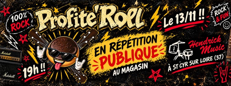 Profite'Roll en répétition publique au magasin Hendrick Music à St Cyr sur Loire (37) !!