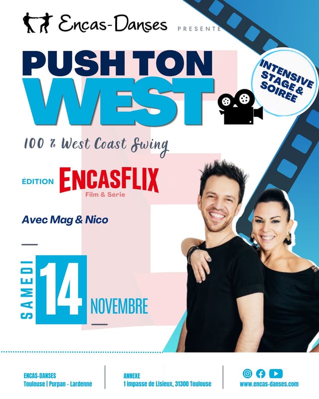 PUSH'TON WEST : Stages & Soirée Dansante 100% West Coast Swing - Toulouse