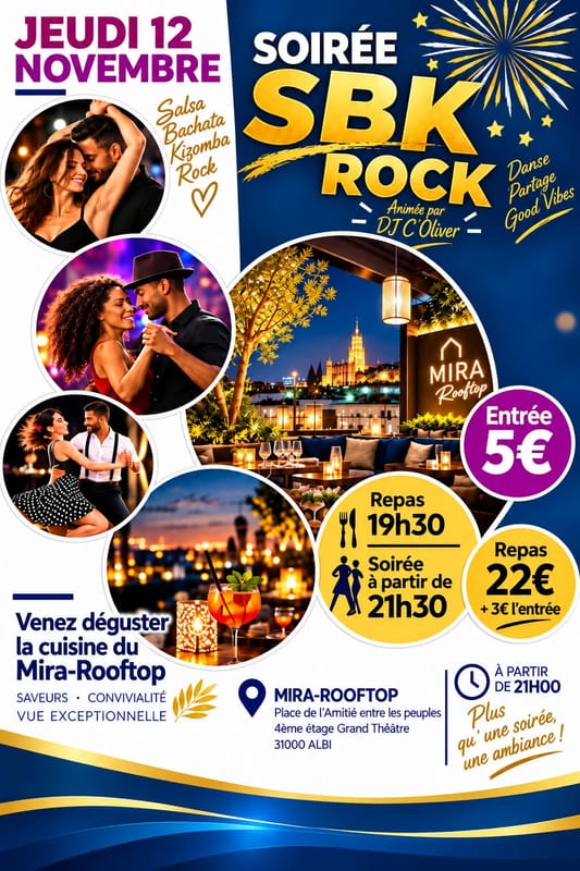 SOIREE S.B.K.ROCK au MIRA ROOFTOP à ALBI