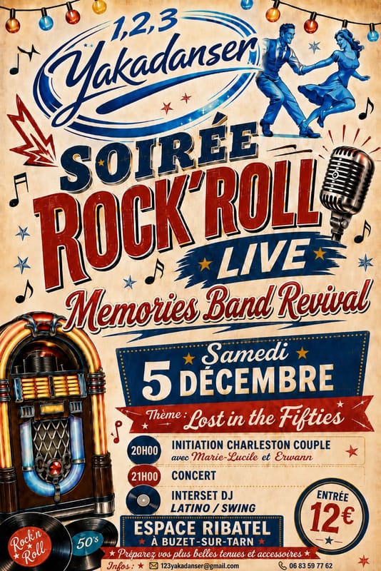 Soirée Rock'n'roll Live avec Memories Band Revival